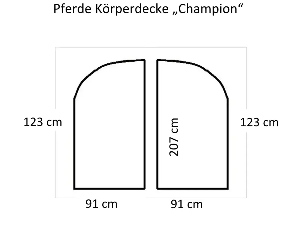 Pferdedecke Champion Maße